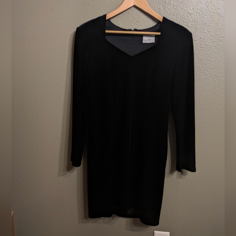 3/$15 Vintage Elegant Black Velvet Dress Medium